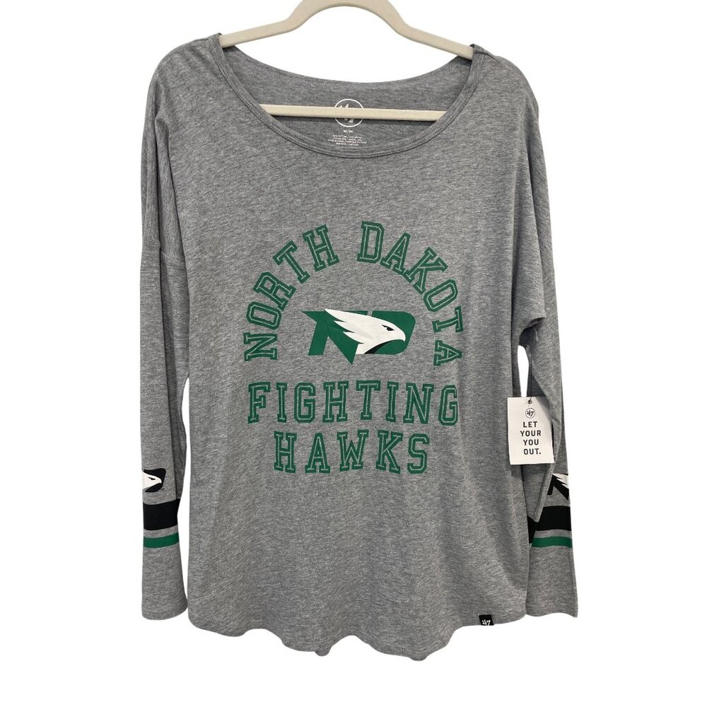 '47 Long Sleeve T Shirt Size Medium North Dakota Fighting Hawks Cotton Modal NEW